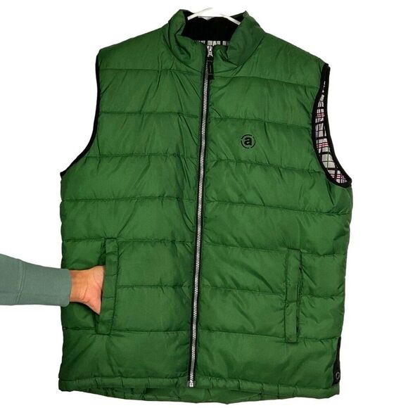 abacus Men's Golf Vest, size XXL, Pockets, Full Zip, 100% Polyester, Green - Picture 2 of 16